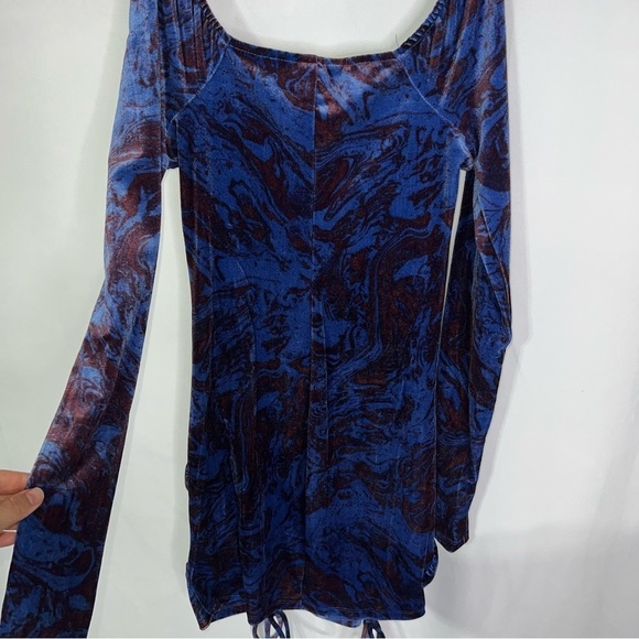 Wild Fable Velvet Mini Marble Purple Dress Size XS - Picture 4 of 7